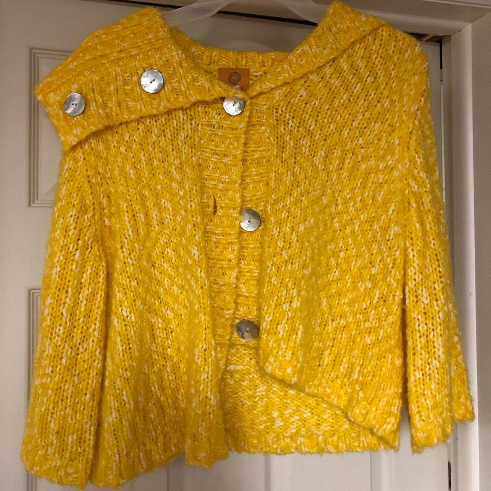 Yellow cardigan sweater